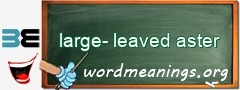 WordMeaning blackboard for large-leaved aster